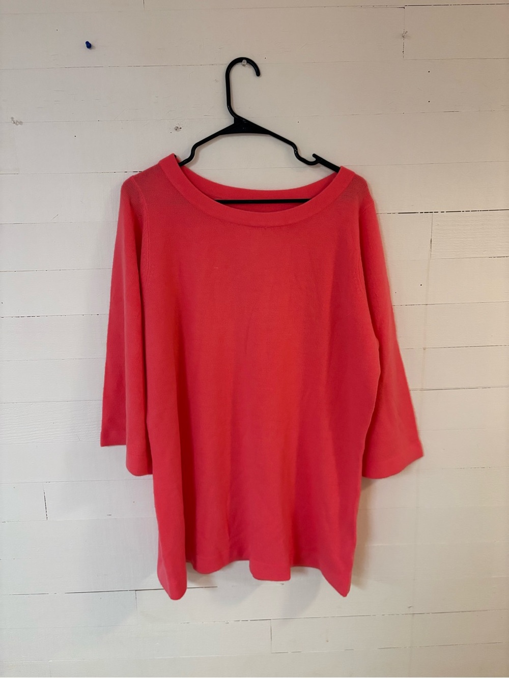 Avenue Sweater Collection Coral Pink 3/4 Sleeve Sweater Size 18/20